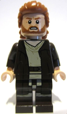 Obi-Wan Kenobi - Dark Brown Robe, Dark Orange Mid-Length Hair with Ruffled Back