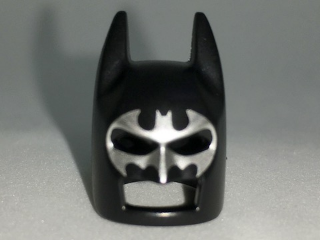 10113pb03 - Minifigure, Headgear Mask Batman Cowl (Angular Ears, Pronounced Brow) with Silver Bat Mask Around Eyes Pattern