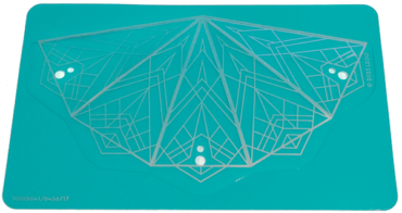 105041 - Plastic Dark Turquoise Conical Roof with Silver Geometric Triangles Pattern