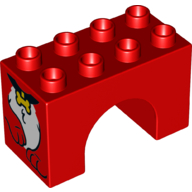 11198pb02 - Duplo, Brick 2 x 4 x 2 Arch with Dog Paws and Bone Collar Pattern