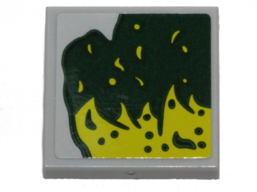 11203pb043R - Tile, Modified 2 x 2 Inverted with Lime Slime Pattern Model Right Side (Sticker) - Set 40336