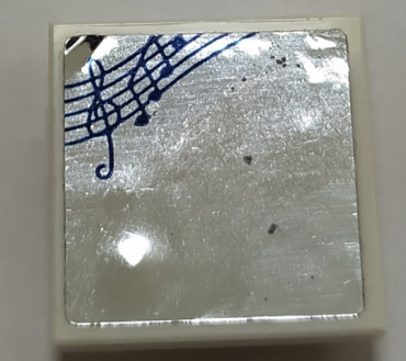 11203pb076 - Tile, Modified 2 x 2 Inverted with Mirror and Musical Score with Music Notes Pattern (Sticker) - Set 41341
