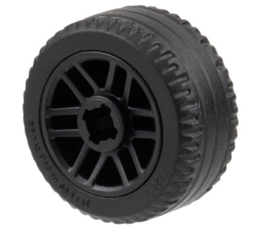 11208c01 - Wheel 14mm D. x 9.9mm with Center Groove, Fake Bolts and 6 Double Spokes with Black Tire 21 X 9.9 (11208 / 11209)