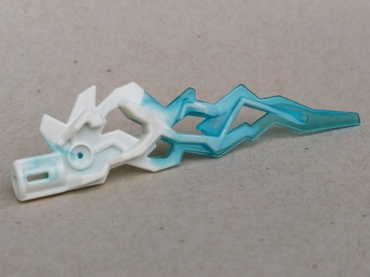 11302pb02 - Hero Factory Weapon Accessory, Flame / Lightning Bolt with Axle Hole with Marbled Trans-Light Blue Pattern