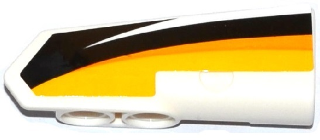 11946pb018 - Technic, Panel Fairing #21 Very Small Smooth, Side B with Yellow, Orange and White Stripes on Black Background Pattern (Sticker) - Set 42044