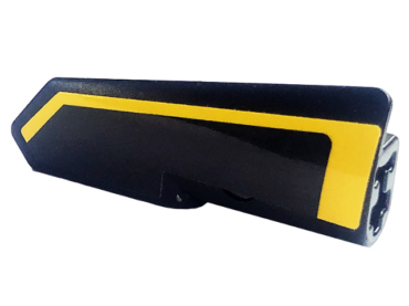 11946pb077 - Technic, Panel Fairing #21 Very Small Smooth, Side B with Bent Yellow Stripe Pattern (Sticker) - Set 42094
