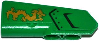 11947pb013 - Technic, Panel Fairing #22 Very Small Smooth, Side A with Air Intake and Gold Dragon Pattern (Sticker) - Set 70755