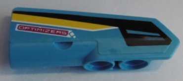 11947pb038 - Technic, Panel Fairing #22 Very Small Smooth, Side A with 'OPTIMIZERS' Black and Yellow Stripes Pattern (Sticker) - Set 42095