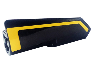 11947pb077 - Technic, Panel Fairing #22 Very Small Smooth, Side A with Bent Yellow Stripe Pattern (Sticker) - Set 42094