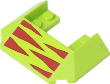 13269pb012 - Wedge 6 x 4 Cutout (Train Roof) with Dark Red Horizontal Dinosaur Stripes Pattern (Sticker) - Set 75938