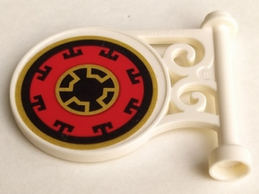 13459pb008L - Road Sign Round on Pole with Flat Top Attachment with Ninjago Pattern Model Left Side (Sticker) - Set 70643