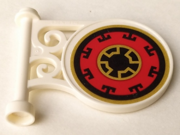 13459pb008R - Road Sign Round on Pole with Flat Top Attachment with Ninjago Pattern Model Right Side (Sticker) - Set 70643