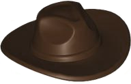 13565 - Minifigure, Headgear Hat, Very Wide Brim, Outback Style (Fedora)