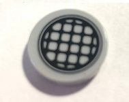 14769pb363 - Tile, Round 2 x 2 with Bottom Stud Holder with Black Grid Pattern (Sticker) - Set 79117