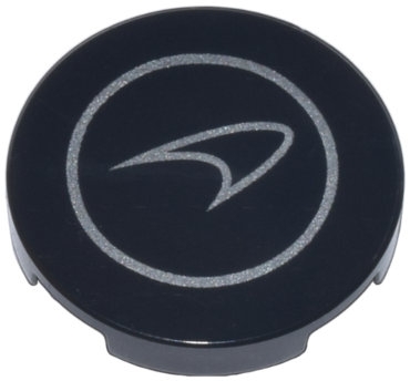 14769pb705 - Tile, Round 2 x 2 with Bottom Stud Holder with Silver McLaren Logo in Circle Pattern