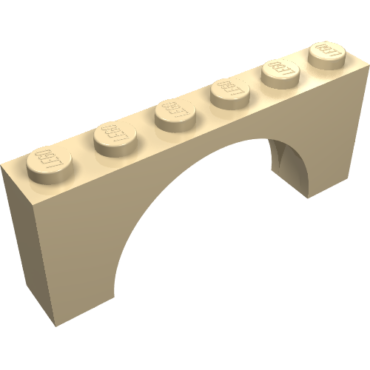 15254 - Arch 1 x 6 x 2 - Medium Thick Top without Reinforced Underside