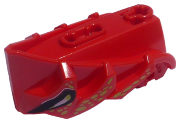 15359pb002 - Hero Factory Creature Head, Jaw with Axle Hole with Black and White Eyes and Lime Spots Pattern