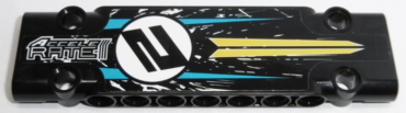15458pb022 - Technic, Panel Plate 3 x 11 x 1 with 'ACCELE RATE' and Number 2 Pattern (Sticker) - Set 42095