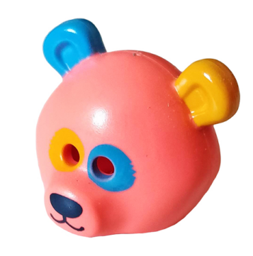 15506pb02 - Minifigure, Headgear Mask Bear Rounded with Dark Azure and Bright Light Orange Ears and Eye Patches, Black Nose and Mouth Pattern