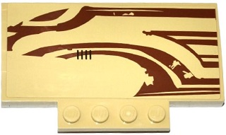 15625pb008L - Slope, Curved 5 x 8 x 2/3 with 4 Studs with SW Wookiee Gunship Front Pattern Model Left Side (Sticker) - Set 75084