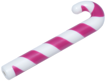 1621pb02 - Minifigure, Utensil Cane with Molded Magenta Candy Stripe Pattern