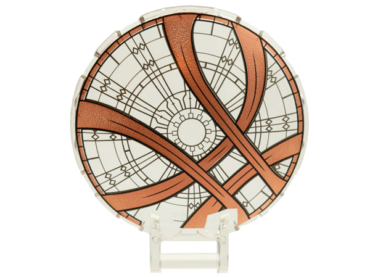 18675pb22 - Dish 6 x 6 Inverted with Bar Handle with Sanctum Sanctorum Skylight with Copper Swirls Pattern
