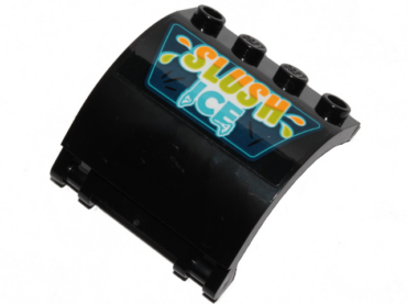 18910pb001 - Panel 3 x 4 x 3 Curved with Double Clip Hinge with 'SLUSH ICE' Pattern (Sticker) - Set 40336