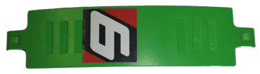 18944pb005 - Technic, Panel Curved 3 x 13 with Number 6 on Black and Red Background Pattern (Sticker) - Set 42039