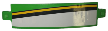 18944pb006R - Technic, Panel Curved 3 x 13 with White, Black and Yellow Stripes Pattern Model Right Side (Sticker) - Set 42039