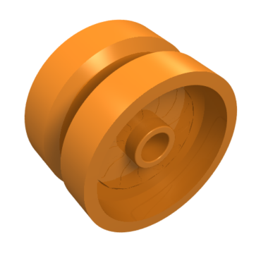 18976 - Wheel 18mm D. x 12mm with Axle Hole and Stud, Solid Brake Rotor Lines