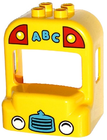 19804pb01 - Duplo Cabin Bus with Headlights, Grille and 'ABC' Pattern