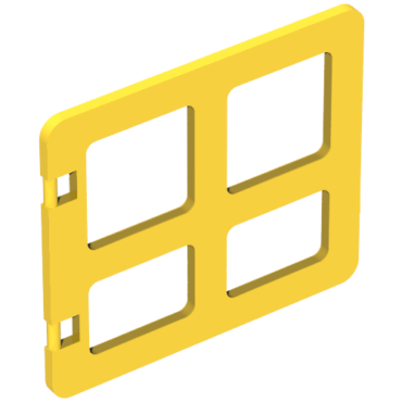 2206 - Duplo Door / Window Pane 1 x 4 x 3 with 4 Different Size Panes Square Corners