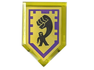 22385pb033 - Tile, Modified 2 x 3 Pentagonal with Nexo Power Shield Pattern - Mightiness