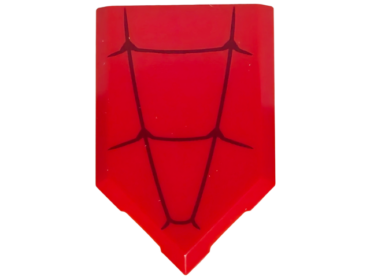 22385pb349 - Tile, Modified 2 x 3 Pentagonal with Dark Red Spider Web Pattern