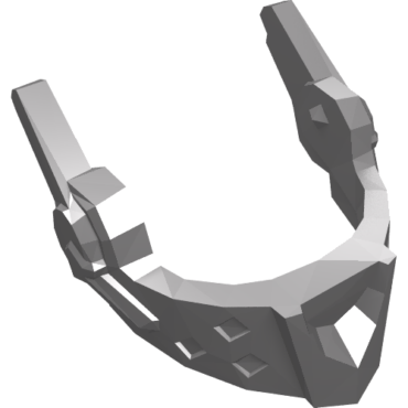 22393 - Minifigure, Visor Pointed with Round Dimples and Spikes