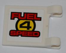 2335pb083 - Flag 2 x 2 Square with 'FUEL 4 SPEED' on White Background Pattern on Both Sides (Stickers) - Set 8126