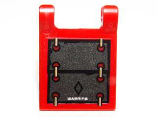 2335pb096 - Flag 2 x 2 Square with Armor Plate, Black Diamond and White 'WARNING' Pattern (Sticker) - Set 9448