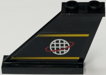 2340pb017L - Tail 4 x 1 x 3 with Yellow Lines and Alpha Team Logo Pattern on Left Side (Sticker) - Set 6772