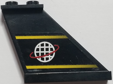 2340pb017R - Tail 4 x 1 x 3 with Yellow Lines and Alpha Team Logo Pattern on Right Side (Sticker) - Set 6772