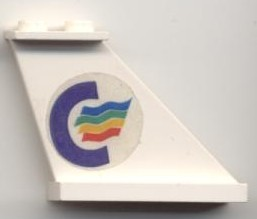 2340pb034R - Tail 4 x 1 x 3 with Color Line Logo Pattern Model Right Side (Sticker) - Set 1955