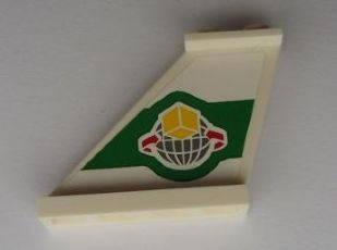 2340pb041L - Tail 4 x 1 x 3 with Box and Arrows and Globe Left and Red SP3 Badge and Black 'POLICE' Right Pattern (Stickers) - Set 5983