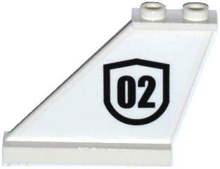 2340pb059L - Tail 4 x 1 x 3 with Black '02' Badge Outlined Pattern on Left Side (Sticker) - Set 60129