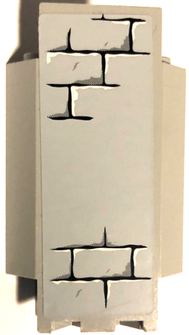 2345pb12 - Panel 3 x 3 x 6 Corner Wall with Bricks, Black Mortar and White Highlights Pattern C (Sticker) - Set 7094