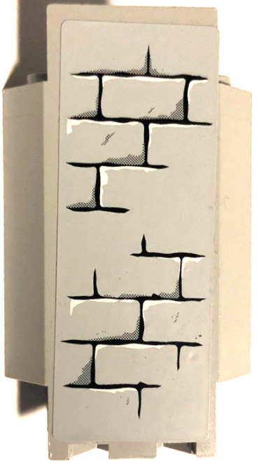 2345pb15 - Panel 3 x 3 x 6 Corner Wall with Bricks, Black Mortar and White Highlights Pattern F (Sticker) - Set 7094