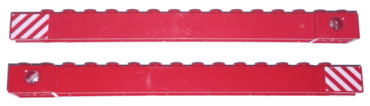 2350bpb01 - Crane Arm Outside, Wide with End Notch with Red and White Danger Stripes Pattern on Both Sides (Stickers) - Set 4552