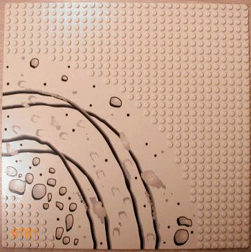 2359px2 - Baseplate, Road 32 x 32 7-Stud Curve with Rocks and Ruts Pattern