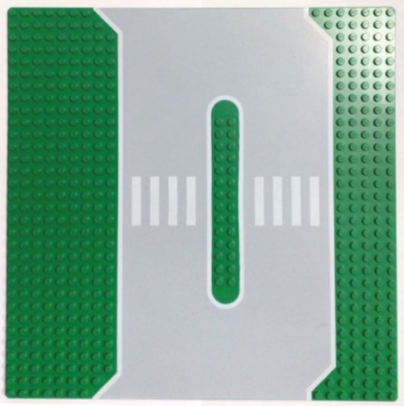 2364px1 - Baseplate, Road 32 x 32 Service Station with Light Gray Surface, White Edge Lines and Crosswalk Pattern