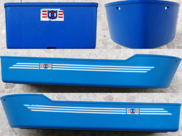 2366c01pb03 - Boat, Hull Unitary 38 x 10 x 5 2/3 Floating with Raised Light Gray Decks with White Stripes, Coast Guard Logo on Sides and Back Pattern (Stickers) - Set 4022