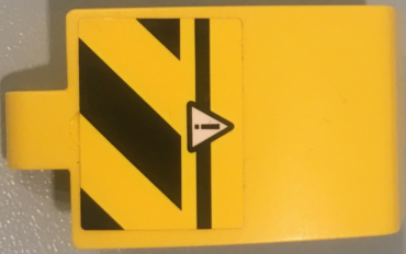 24116pb033L - Technic, Panel Curved 3 x 5 x 3 with Exclamation Mark in Danger Triangle and Black and Yellow Danger Stripes Pattern Model Left Side (Sticker) - Set 42049