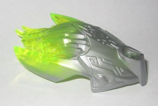 24162pb02 - Bionicle Creature Head / Mask with Marbled Trans-Neon Green Pattern